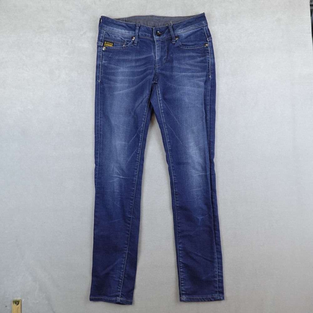 G-Star Raw Jeans Straight Womens Blue Denim 28x30 Buckleback Pockets